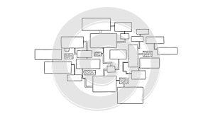 Complex Doodle Network: Flowchart Diagram on White Background