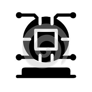 Black and White Illustration of a Modern Processor Microchip Design
