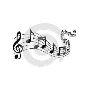 Musical Notes Flowing