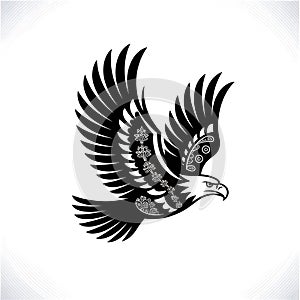 eagle with vision in a stylized font