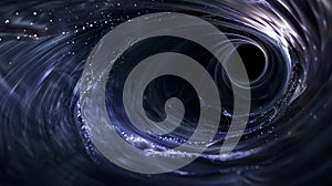 A black and white image of a dark tunnel with bubbles, AI