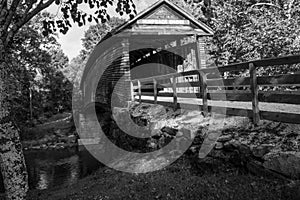 Black and White Image of the Historic Humpback Covered Bridge photo