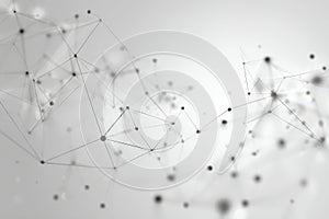 A black and white image of lines and dots on a white background