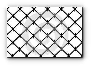 Black and white image of metal grate