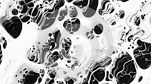 A black and white image of organic forms that resemble cells or bacteria. AIG51A photo