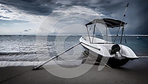 black and white image of the river