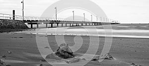 Black and white image of Shorncliffe Pier