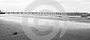 Black and white image of Shorncliffe Pier