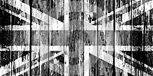 Black & White image of the Union Flag of Great Britain and Northern Ireland
