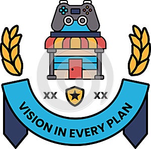 A black and white image of a video game controller