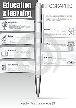 Black and white infographic with ball pen