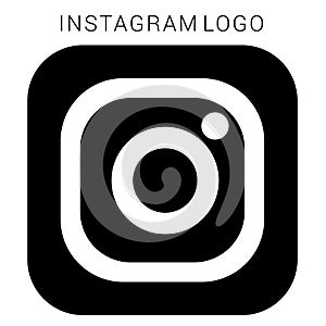 Instagram logo with vector Ai file. Squared Black & white.