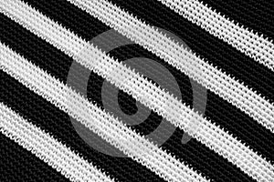 Black and White Interlacing Bands Texture of Woven Canvas Fabric photo