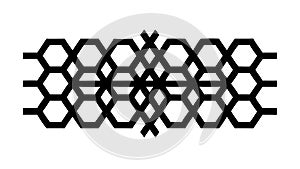 Black and White Interlocking Hexagon Geometric Pattern, vector design Generative AI