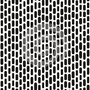 Black and White Irregular Rounded Dashed Lines Pattern. Modern A