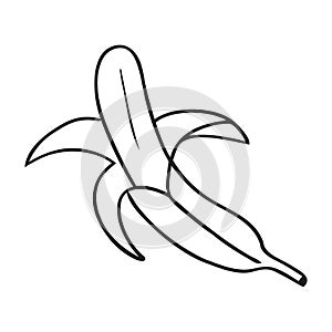 Black and white isolated bannana on white