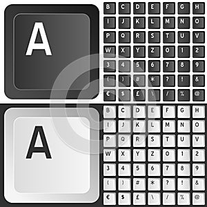 Black & White Keyboard Keys