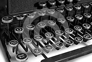Black and white keyboard typewriter photo