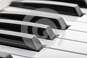 Black and white keys of a music keyboard