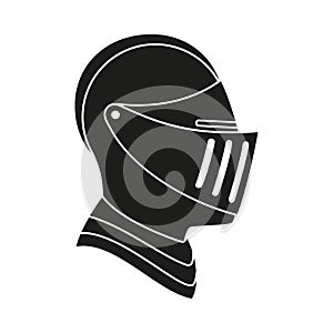 Black and white knight helmet