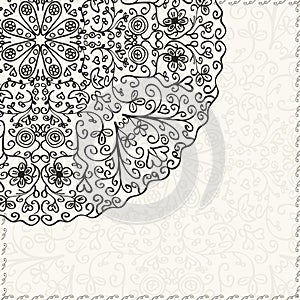 Black and White Lace Abstract Decor Element