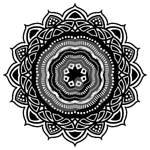 Black and white lace pattern. Vector element. Mandala.