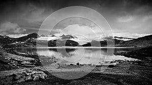 Black and white landscape photo