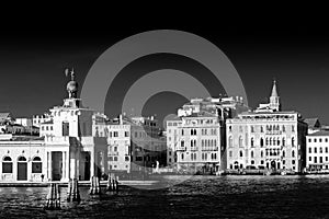 Black and white landscape in Venice, Punta della Dogana