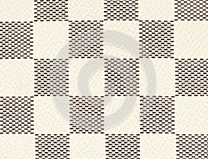 Black and white leather texture background, checker chess seamless pattern