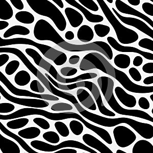 Black And White Leopard Print Seamless Vector Pattern