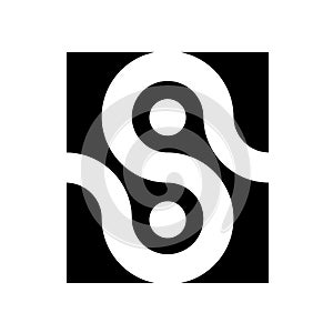 Black and white letter s vector icon photo