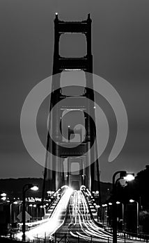 Black and White Light exposures over the Golden Gate Bridge