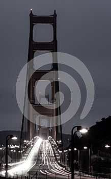 Black and White Light exposures over the Golden Gate Bridge