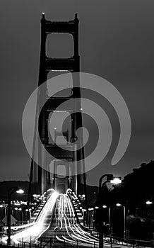 Black and White Light exposures over the Golden Gate Bridge