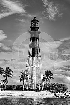 Black and White Lighthouse in Fort Lauderdale, Florida, USA