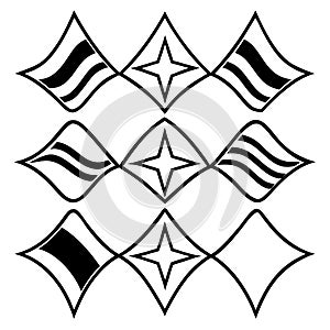 Abstract geometric diamond pattern shape