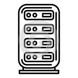 Line art illustration of server rack