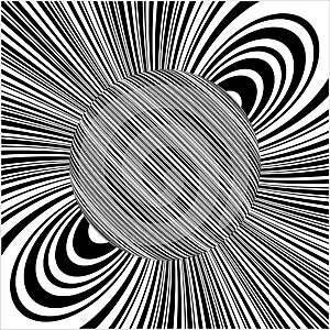 Black And White Line Gamma Ray Burst Planet Vector photo