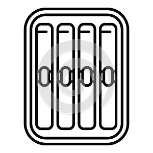 Black and white lineart of library books icon