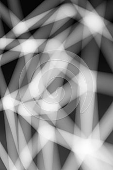 Black and white lines defocused background. Abstract geometric shape