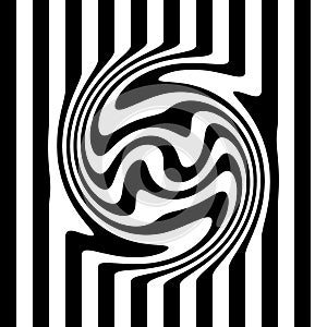 Black White Lines Shaped Abstract Background