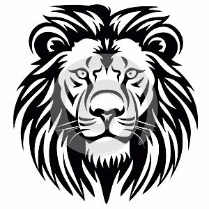 Black And White Lion Head Vector - Unique Junglecore Design