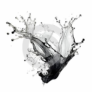 A Black And White Liquid Splashing