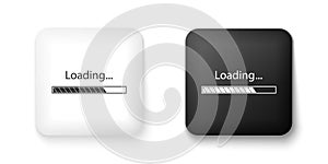 Black and white Loading icon isolated on white background. Progress bar icon. Square button. Vector