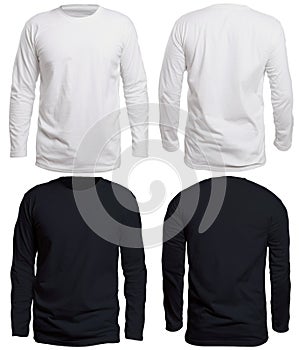 Black and White Long Sleeve Shirt Mock up