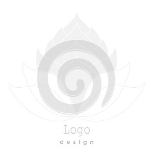 Black and white lotus logo template