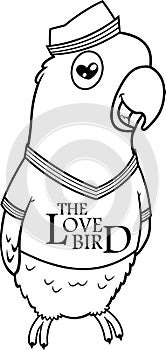 Black And White LoveBird Sailor Cartoon Character