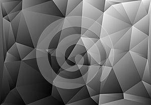 Black and white low poly background, vector