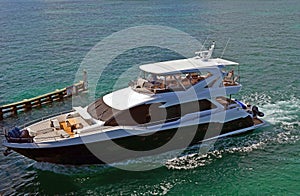 Black and white luxury motor yacht
