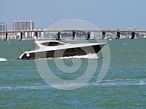 Black and White Luxury Sport Fishing Boat